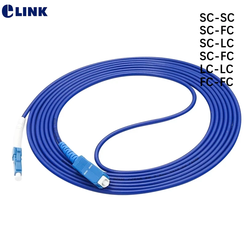 3pcs 10mtr Armored Fiber Patch Cord Simplex fiber SM SC LC FC armored ftth jumper 1 core optical fibre Singlemode cable ELINK