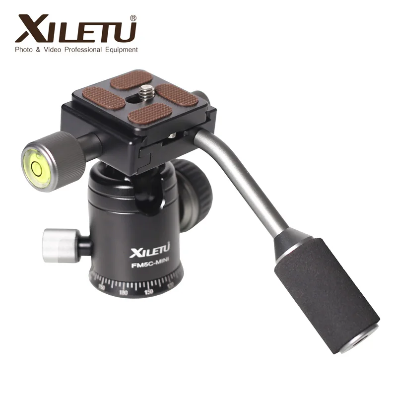 

XILETU FM5C 28mm Tripod Ball head with Quick Release Plate and hand shank for Manfrotto Gitzo RRS Arca SWISS