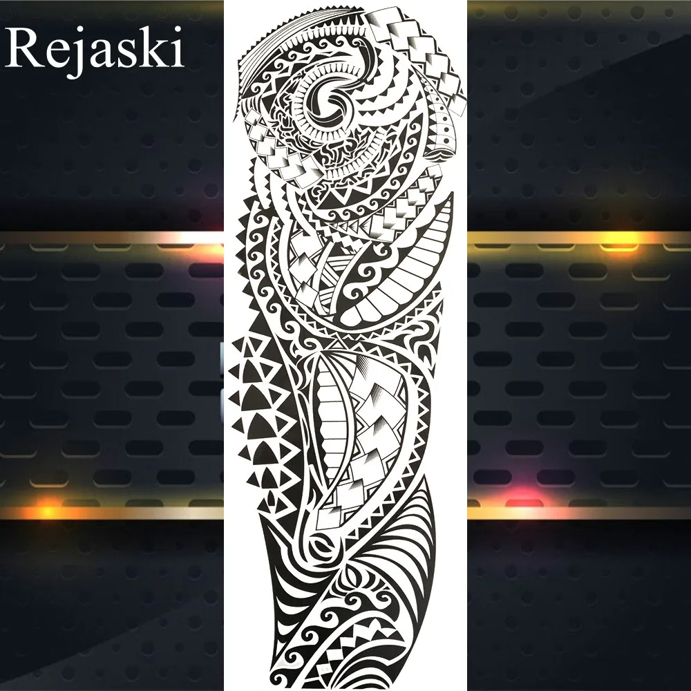 Long Full Mechanical Robot Arm Temporary Tattoo Sticker For Men Women Skull Poker Tatoos Paper Paste Body Art Fake Rose Tattoos