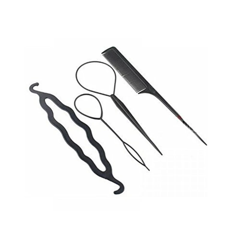 4pcs/set 3 Kinds Magic Hair Styling Accessories Set Braiders Hair Pin Bun Roller Maker Hair Braiding Twist Curler Styling Tool