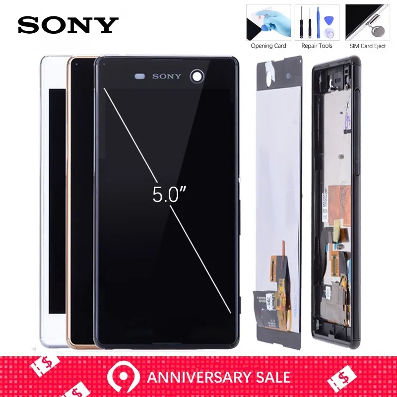 

5.0 inch ORIGINAL IPS Display For SONY Xperia M5 LCD Touch Screen With Frame For SONY Xperia M5 Dual Display E5603 E5606 E5653