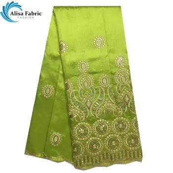 

Lovely Design Lace African Georges Lace Fabric With Sequins 5 Yards/lot African Lace Fabric With Super Quality For Wedding Dress