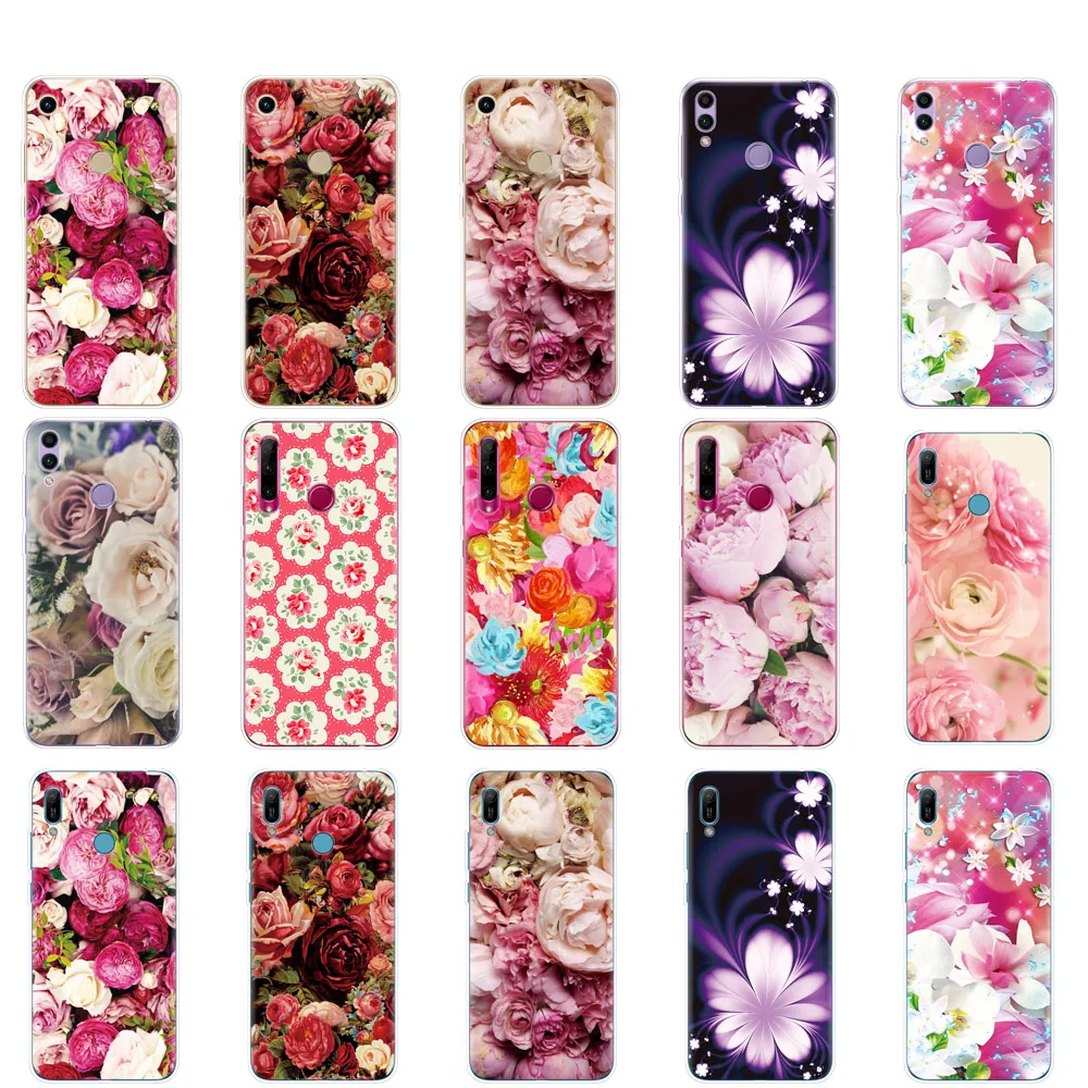 Чехол для Huawei Honor 8A PRO 8C 8X 10 i play чехол-накладка huawei Y5 Y6 Y7 Y9 2019 pro Prime Pretty pion Rose flower |