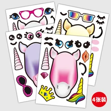 4 pcs Handmade DIY unicorn cartoon waterproof sticker for children travel case bicycle laptop notebook kid toy anime stickers 4 pcs Handmade DIY unicorn cartoon waterproof sticker for children travel case bicycle laptop notebook kid toy anime stickers