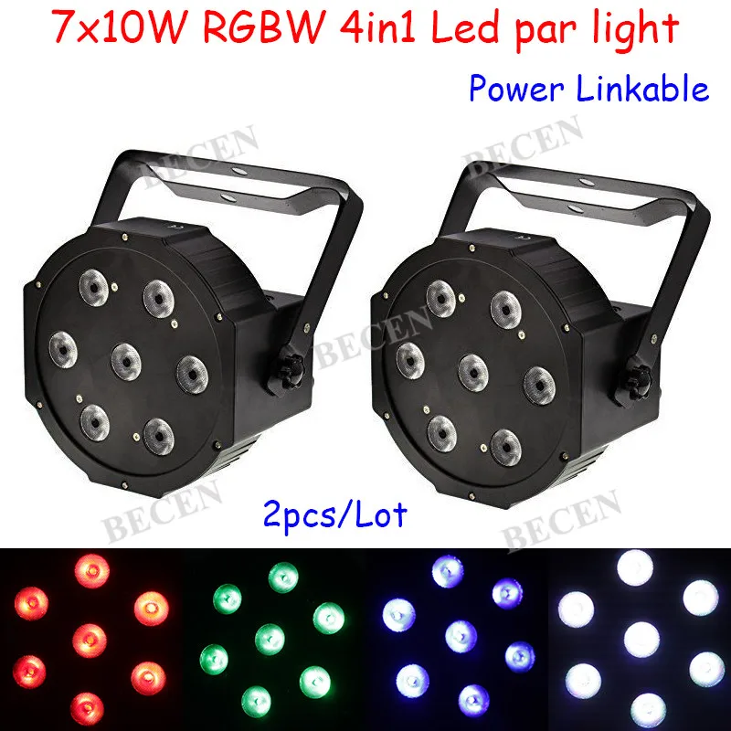 

2pcs 7x10w rgbw 4in1 led par lights for culb stage lights with Power Linkable