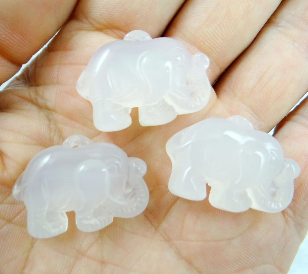 

Unique natural stone white Chalcedony agates stone hand-carved Elephant pendant Gems bead jewelry Making necklace 5Pcs