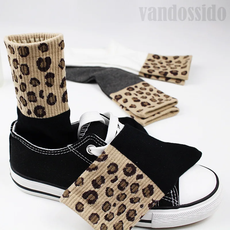 Лидер продаж Модные леопардовые Хлопковые женские носки удобные носочки милые носки нескользящие женские носки тапочки высокие носки женские