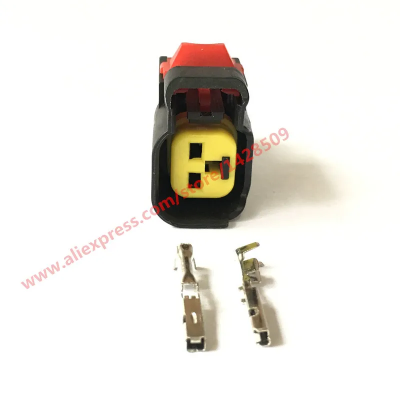 

10 Sets 2 Pin Female Electrical Wire Harness Nozzle Horn Auto Connector For Ford Focus Chevrolet