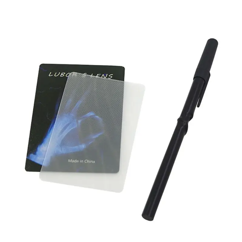 

LUBORS LENS Card And Pen Perspective Distortion Close Up Street Magic Tricks Kids Toy Tricky Gimmick Easy To Do For Beginner