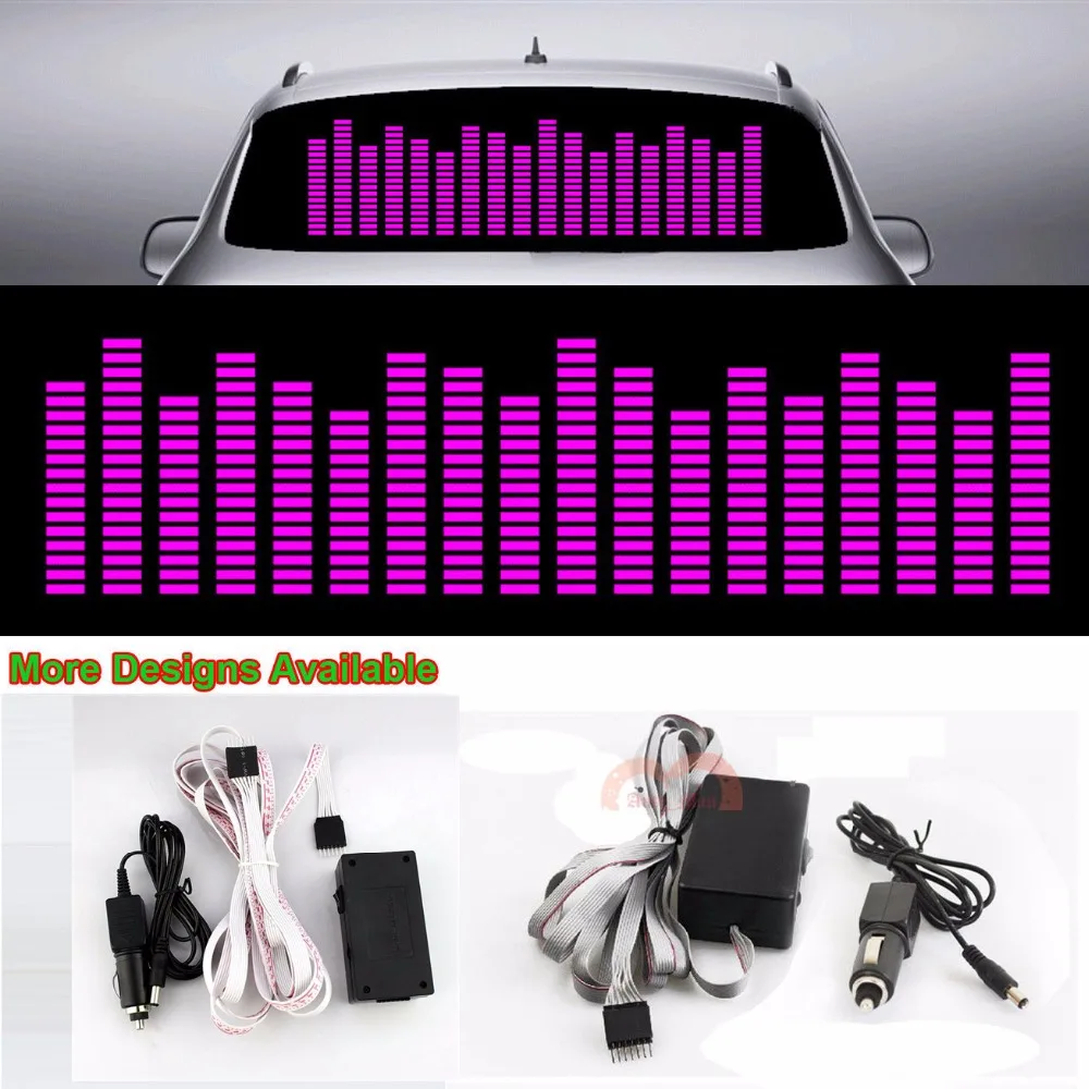 Rose Car Sticker Music Rhythm Flash LED Light Sound Activated Equalizer Lamp 45*11cm 90*10cm 70