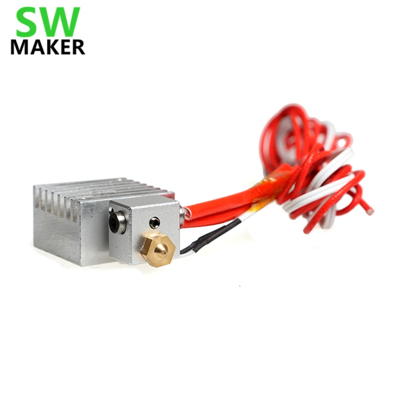 SWMAKER Hotend комплект цельнометаллический экструдер набор для всей поверхности головы V5 V6 обновления штранг-прессования Hotend 0,4 мм Насадка для 1,75 нити