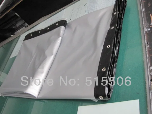 

Portable Soft PVC projection 3D silver screen 16:9 100"inch with black borders & slot holes on the screen edge free shipping !!