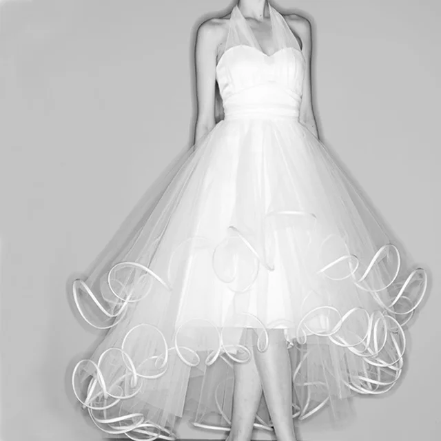 White Organza Prom Dress