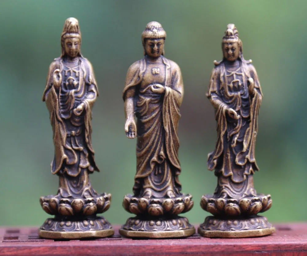 5 см тибетская чистая бронза Sakyamuni Shakyamuni Guanyin Kwan yin статуя Бодхисаттвы|Статуи и