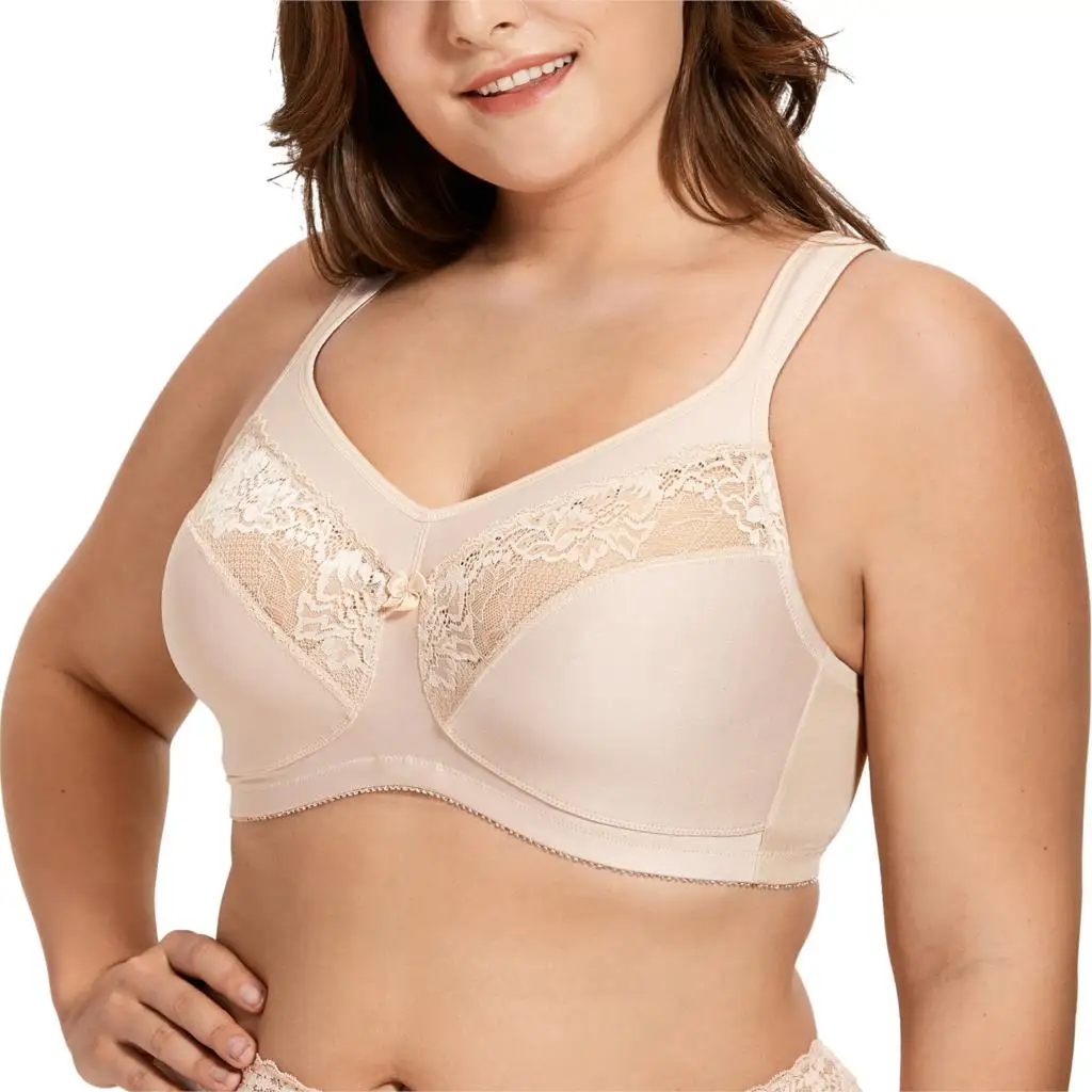 Goede Vrouwen Ongevoerd Volledige Dekking Ondersteuning Plus Size Wirefree Minimizer Bh