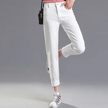 

JUJULAND 9 Vintage Mom Fit High Waist Jeans Elastic Femme Women Washed Black Denim Skinny Jeans Classic Pencil Pants