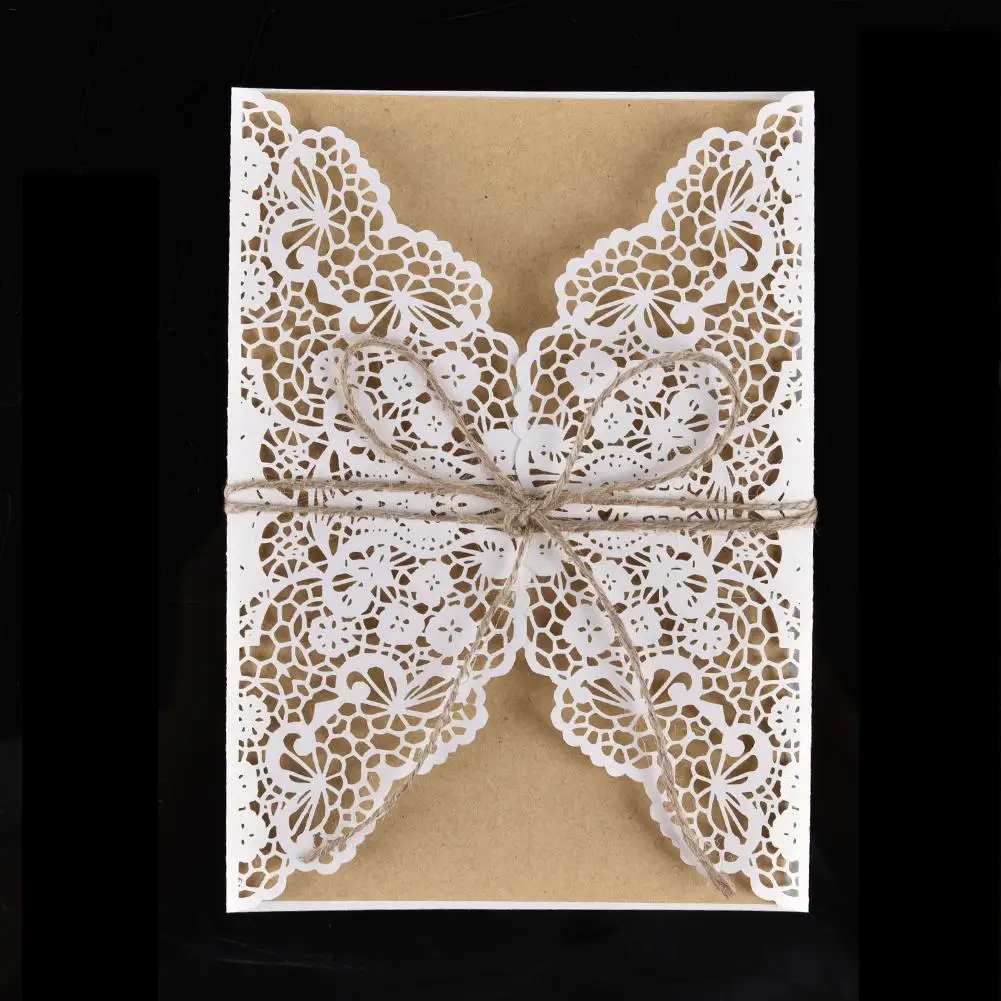  10pcs/lot European Style Elegant Delicate Carved Lace Wedding Party Invitations Cards Dropshipping  - 33030571067