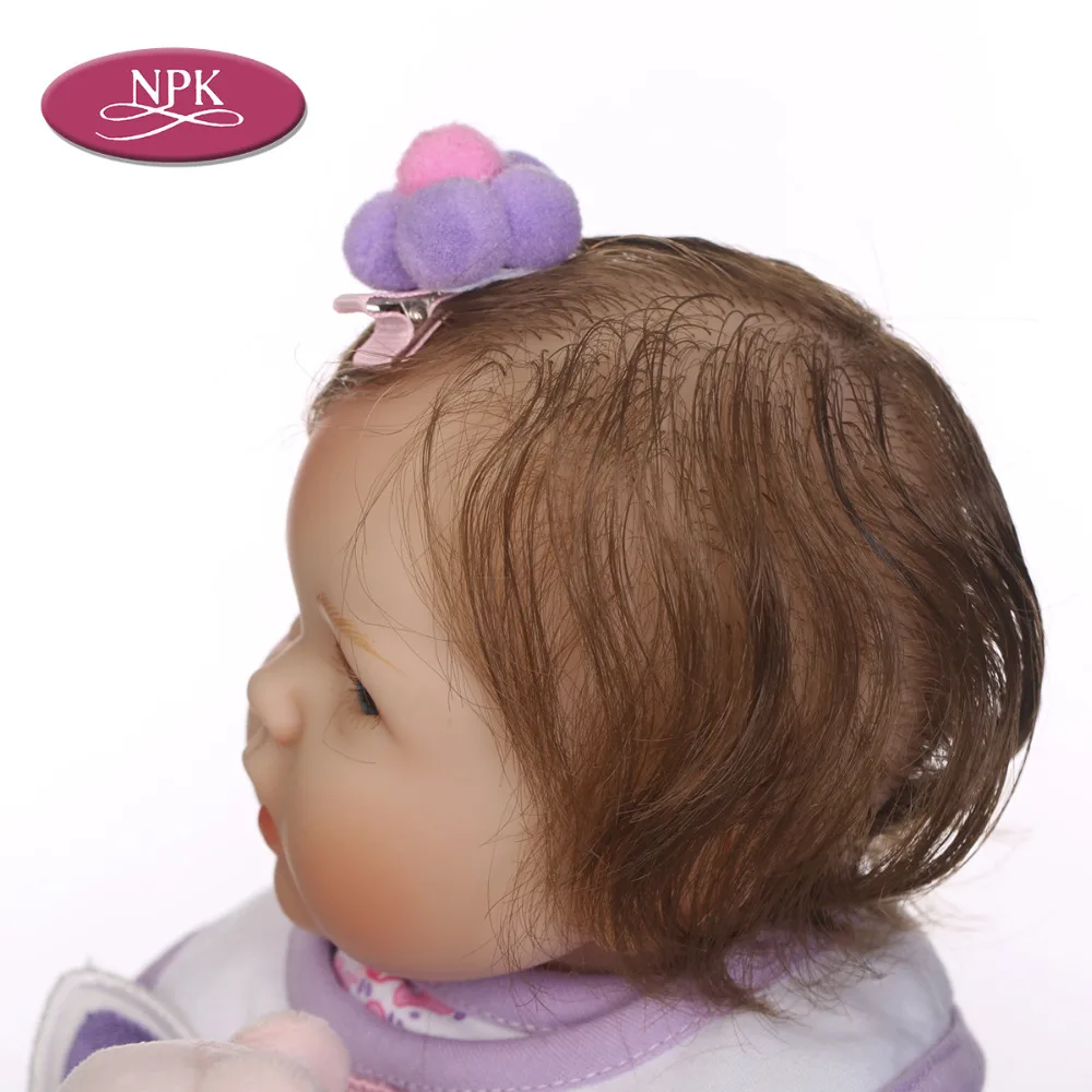 NPK 45CM Lifelike Reborn babies Silicone Doll Soft Cloth Body Newborn Princess Girl Doll With Baby Basket + Soft Toys Kid Gifts (4)