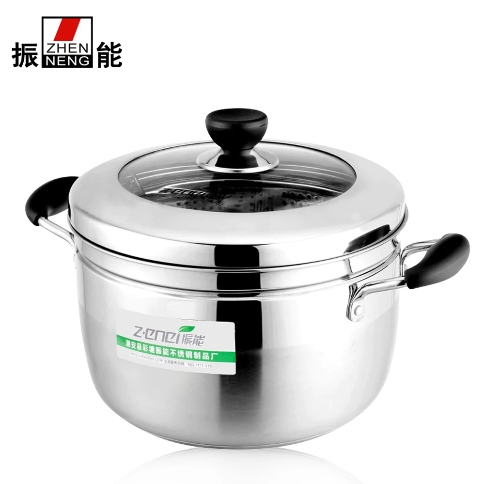 Type 304 stainless steel steamer pot cooking with steam double bottom