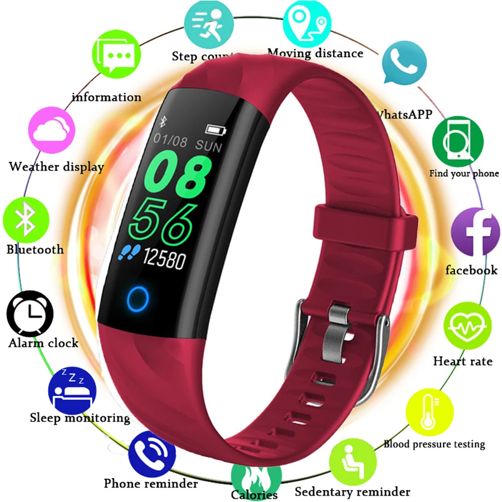 

S5 Sport Smart Bracelet IP68 Waterproof Color Screen Smart Band Heart Rate Blood Pressure Pedometer Activity Tracker For Android