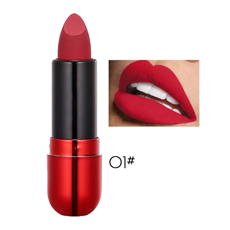 1PC Matte Lipstick Moisturizer Lips Smooth Lip Stick Long Lasting Lip Makeup Cosmetic 12 Colors Waterproof Natural