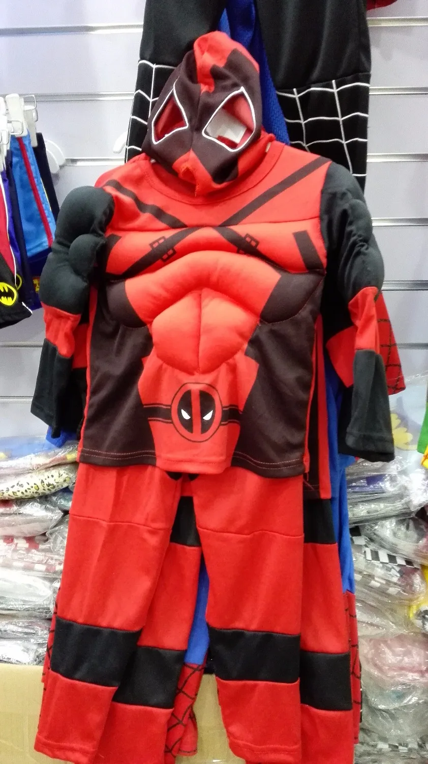red 3 7 years old boy deadpool role playing cosplay halloween costumes kid muscle deadpool modeljpg