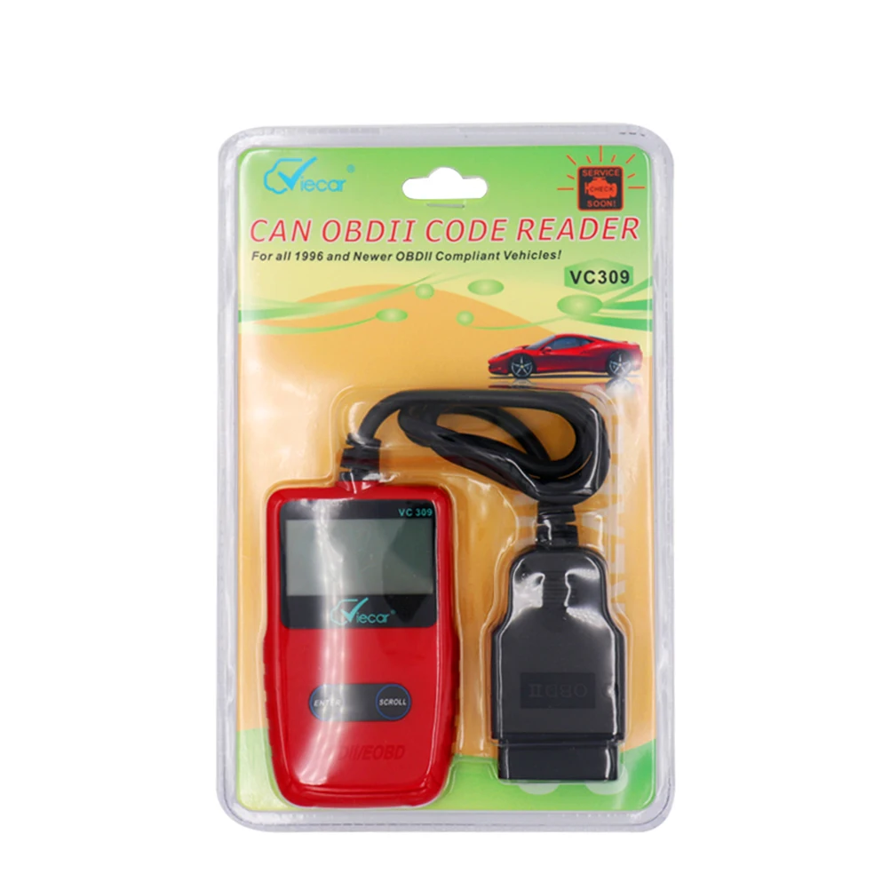 Портативный VC309 полный OBD2 сканер OBD 2 EOBD считыватель кодов двигателя автомобильный диагностический инструмент автоматический диагностический инструмент сканер кода