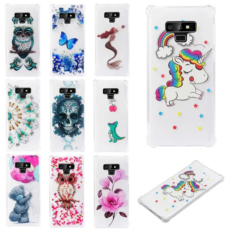 

Phone Case For Samsung Galaxy Note 9 8 S8 S9 Plus S7 S6 Edge S5 Solid Color Unicorn Shockproof Transparent Back Cover TPU Soft