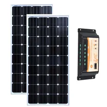 Pannello Solare 12v 150w 2 Pcs Panneaux Solaire 300w 24v Solar Battery Charger Solar Charge Controller 12v/24v 20A Car Camp RV solar battery charger controller ep series mt50 remote meter and bluetooth function ls2024b 20a 12v 24v battery charging