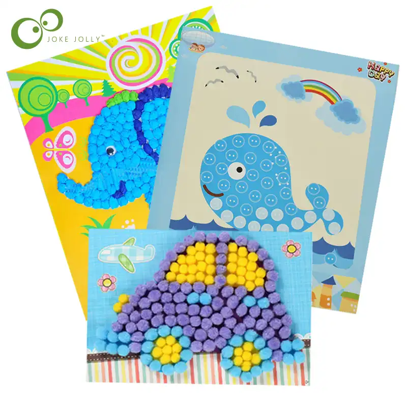 Diy Beyin Oyunu El Yapimi Origami Boyama Ponpon Boyama Ve Dugmeler