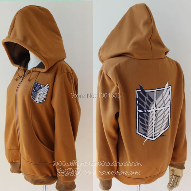 

Anime Attack on Titan Jacket hoodie cosplay costume Shingeki no Kyojin Eren Jaeger Jacket Embroidery tag blue wing