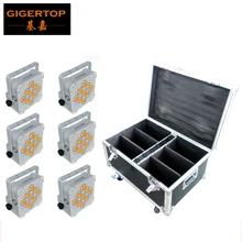 TIPTOP 6 XLot 9x18 Вт 6в1 RGBWA УФ батарея беспроводной светодиод Par свет DMX512 светодиодные par-прожекторы перезаряжаемый кейс 6в1 Белый Чехол