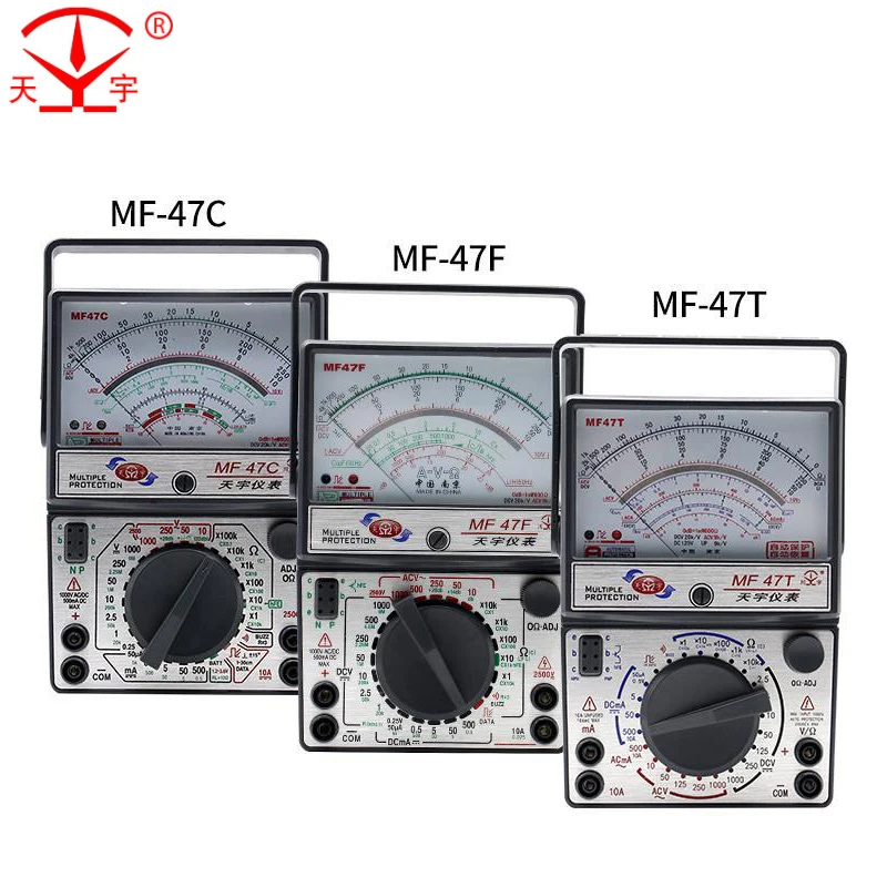 Тестер сопротивления тока MF47C MF47F MF47T аналоговый дисплей указатель мультиметр