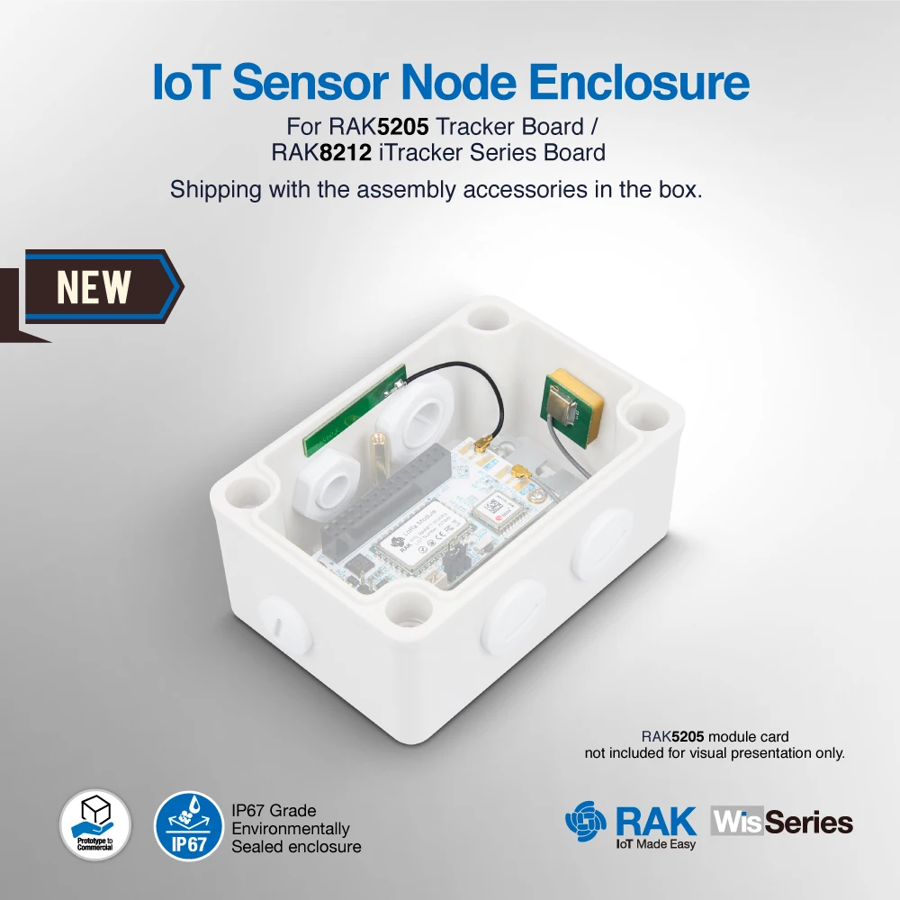 IOT Открытый датчик узел корпус для RAK5205 модуль трекера RAK8212 iTracker доска IP67 Номинальная Водонепроницаемая LoRa аксессуары Q051