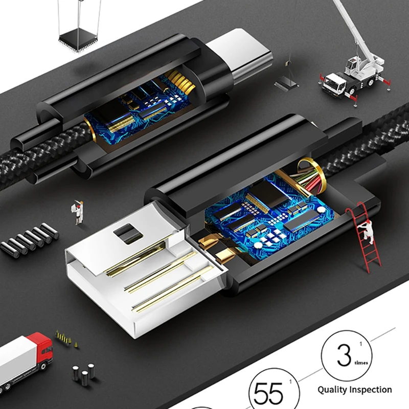 2.4A кабель usb type-C быстрое зарядное устройство USBC 3,0 3,1 кабель синхронизации данных type C кабель для samsung huawei XiaoMi телефон usb зарядный шнур