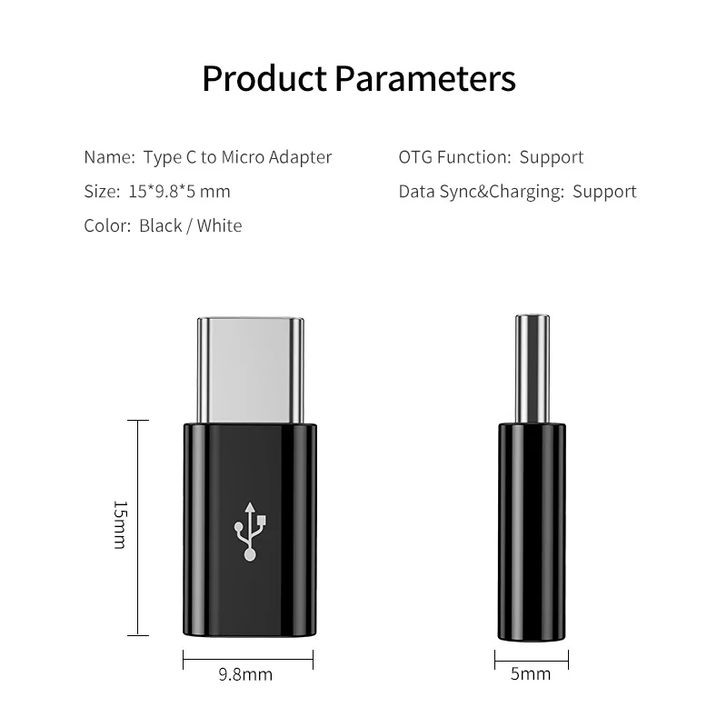 Адаптер YBD OTG Type C USB к кабелю Micro Thunderbolt 3 адаптер для Macbook Pro Samsung S9 One plus