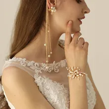 Свадебные браслеты, свадебные браслеты, ювелирные изделия ручной работы из жемчуга для женщин, модные аксессуары, браслеты