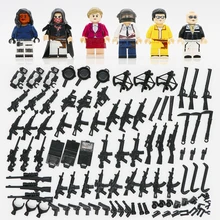 Figura militar Muitos Arma Conjunto de Blocos De Construção De Armas Do Exército Soldado Da Polícia Da Cidade de PUBG LegoINGlys Brinquedos Para Crianças Tijolos Compatíveis