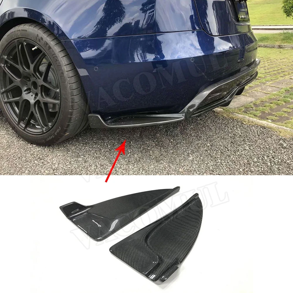 Разветвители для губ заднего бампера из углеродного волокна Tesla Model S 70D P85D 90D P100D