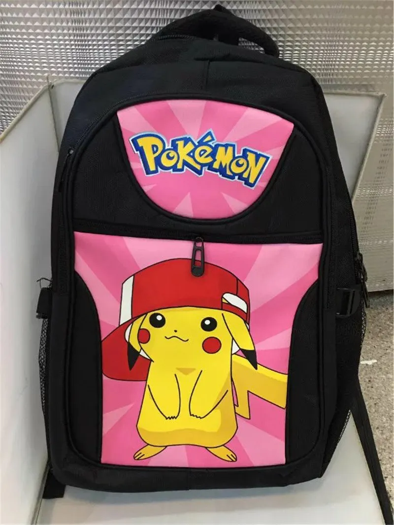 

Large capacity Women nylon Backpacks Mochila Pokemon Go Pikachu Bulbasaur Eevee Kids School bag Laptop Knapsack for Teenage