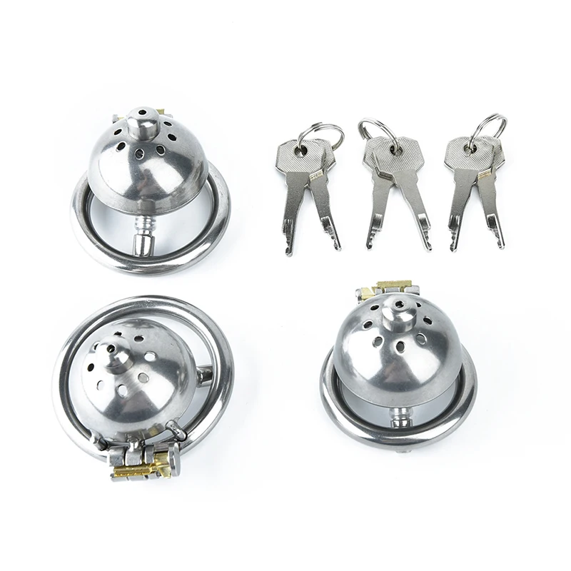 304 Stainless Steel Male Chastity Device Super Small Short Cock Cage With Stealth Lock Ring Sex Toy Party Supplies Prison Bird