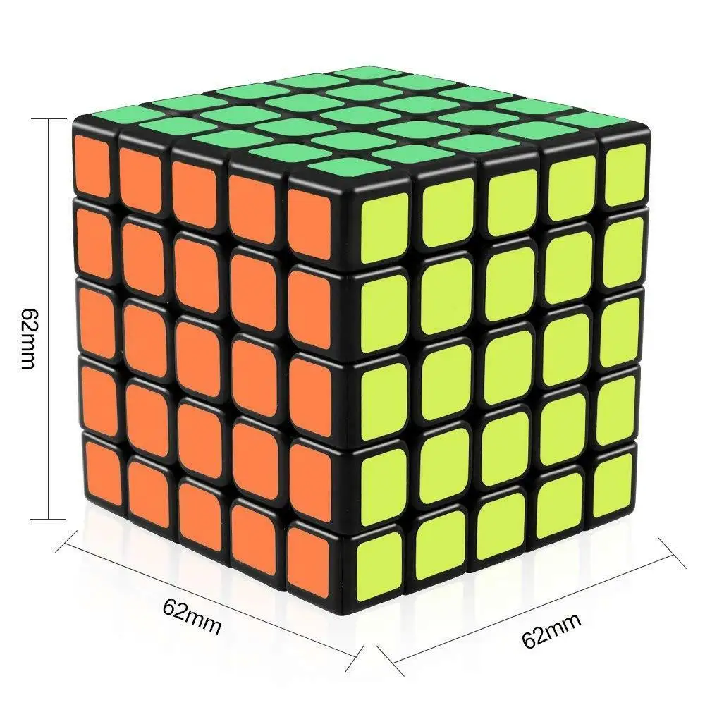 YJ Yuchuang 5x5 скоростной куб 5x5x5 магические Кубики-пазлы гладкие Твист игрушки для детского конкурса 62 мм упаковка с цветной коробкой 1 шт. безопасный ABS