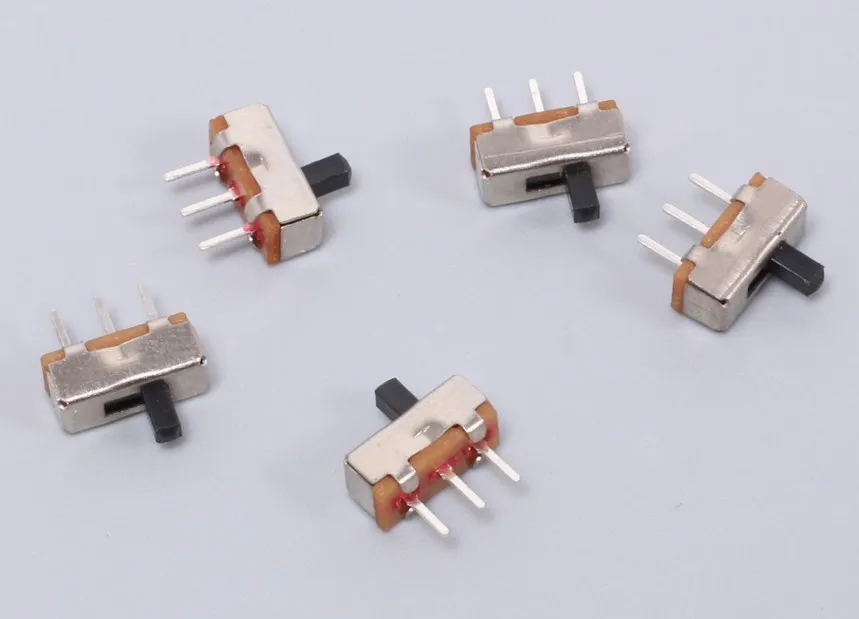 

50Pcs Interruptor on-off mini Slide Switch SS12D00 SS12D00G4 3pin 1P2T High quality toggle switch Handle length:4MM