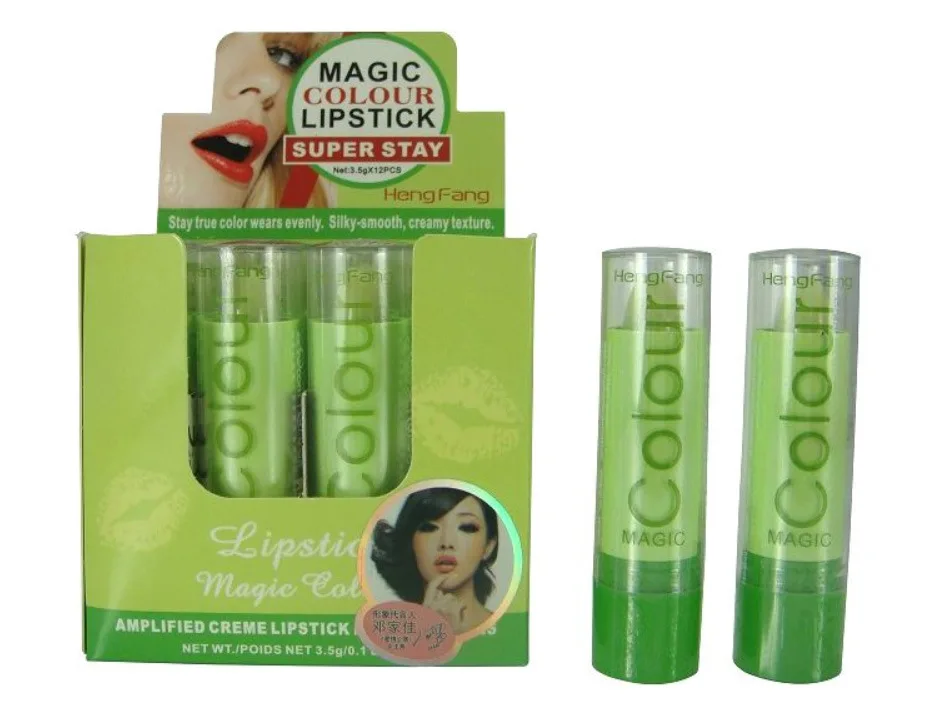 1Pcs Magic lipstick Temperature Change Color Lip balm lasting moisturizing moisture green lipstick Lips Makeup Brand HengFang