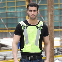 Модный ночной флуоресцентный светоотражающий жилет с высокой видимостью, регулируемый Рабочий жилет, жилеты для велоспорта, рабочий жилет для мужчин