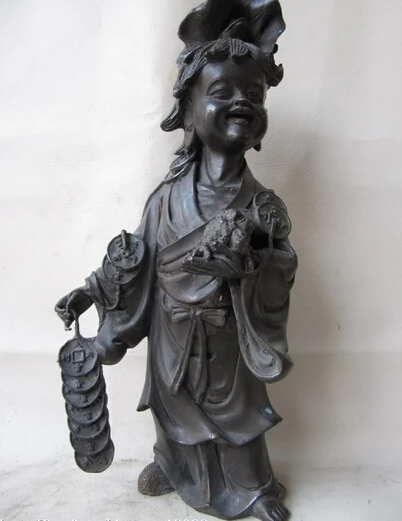 

wholesale factory Chinese Royal Refined Pure Copper bronze mythical LiuHai Money play Toad Statue
