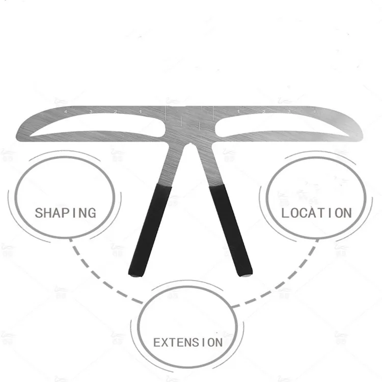 DIY металлическая линейка для бровей, макияж, коррекция положения, измерительные инструменты, линейка с трафаретами, красота, баланс, трафарет для татуировки, шаблон