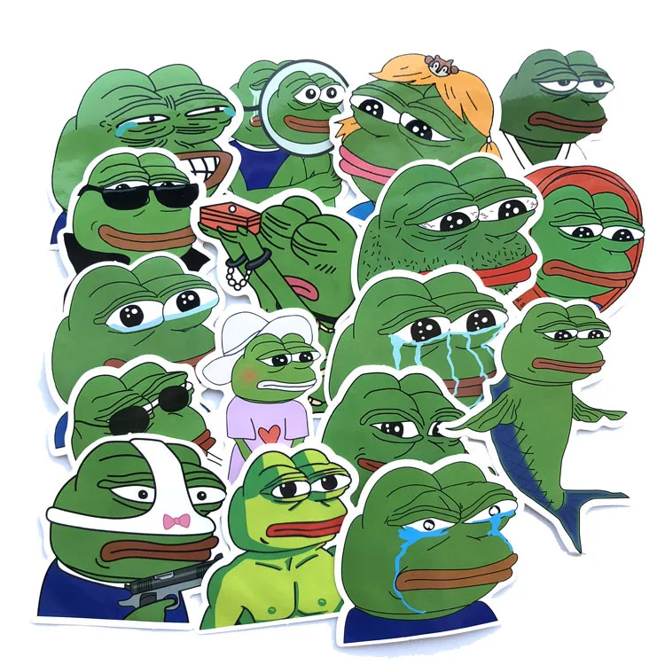 17 шт./лот, стикеры в виде лягушек Pepe Sad, наклейка для сноуборда, багажа, автомобиля, холодильника, автомобиля, наклейки для ноутбука