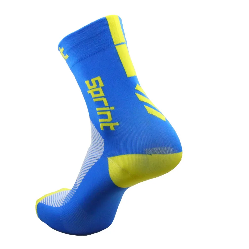 7 видов цветов велосипедные носки Для мужчин Для женщин анти-пот Спорт на открытом воздухе бег баскетбол Спортивные носки велосипед носки Calcetines Ciclismo - Цвет: Синий