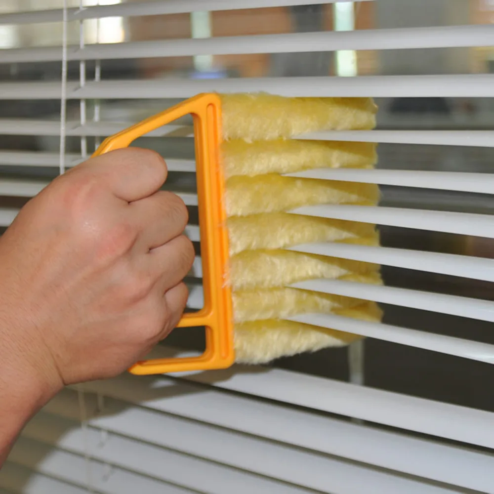 

1PC Mini Dust Cleaning Brush 7 Hands Held Blind Cleaner Microfibre Venetian Blind Brush Window Air Conditioner Duster Cleaner